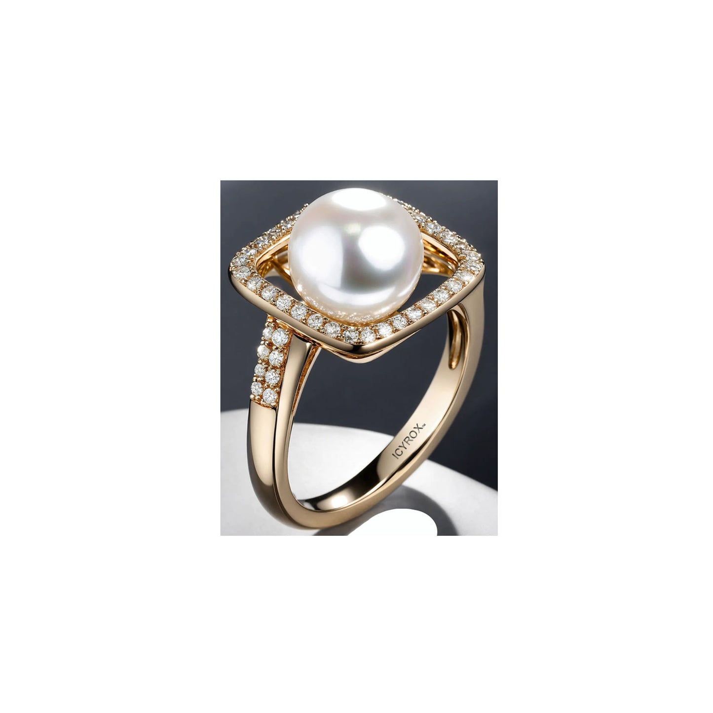 ICYROX Akoya-Perlen- und Diamantring